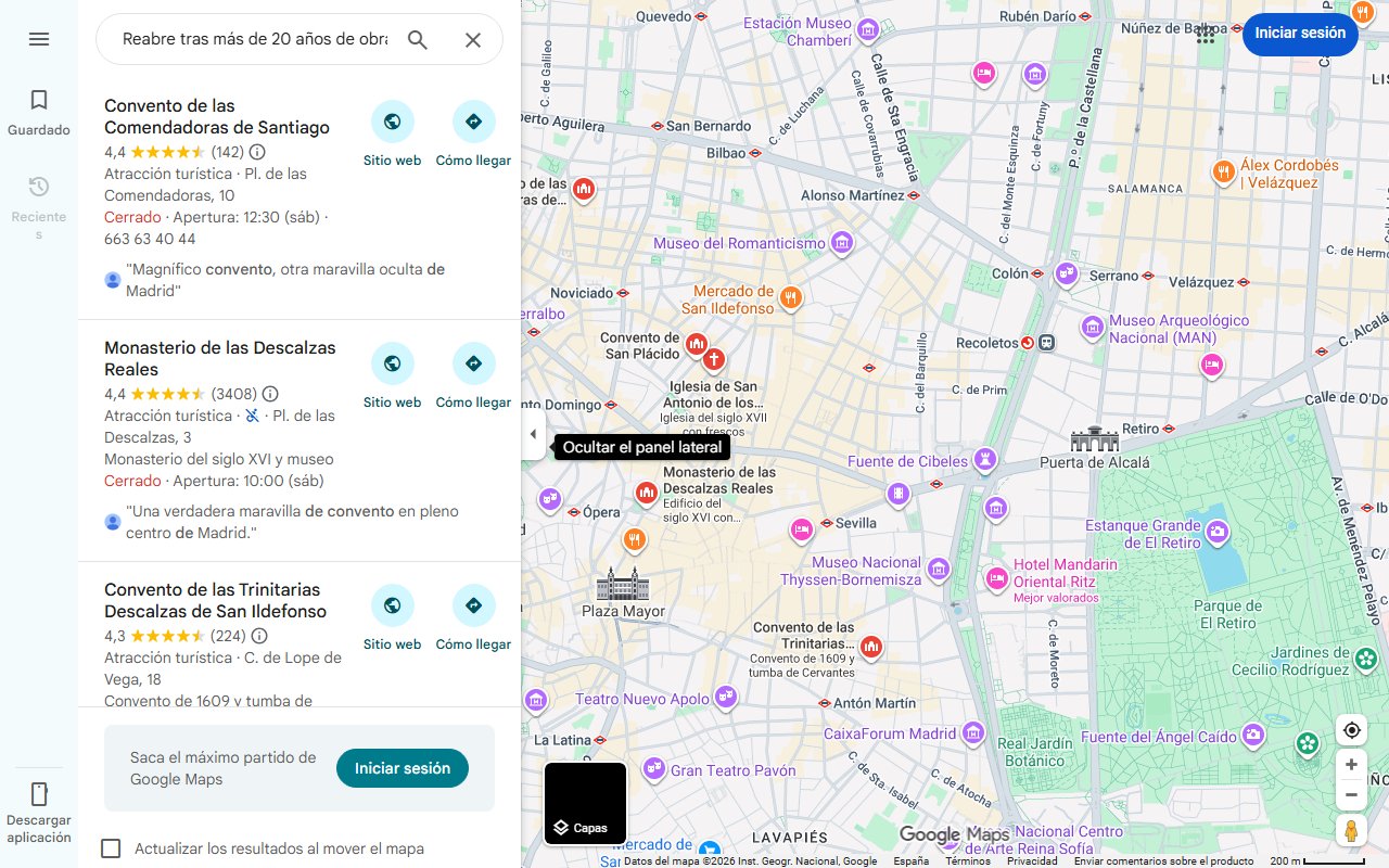 Mapa de Reabre tras más de 20 años de obras uno de los conventos barrocos más icónicos de Madrid (y es una joya que tienes que ver)