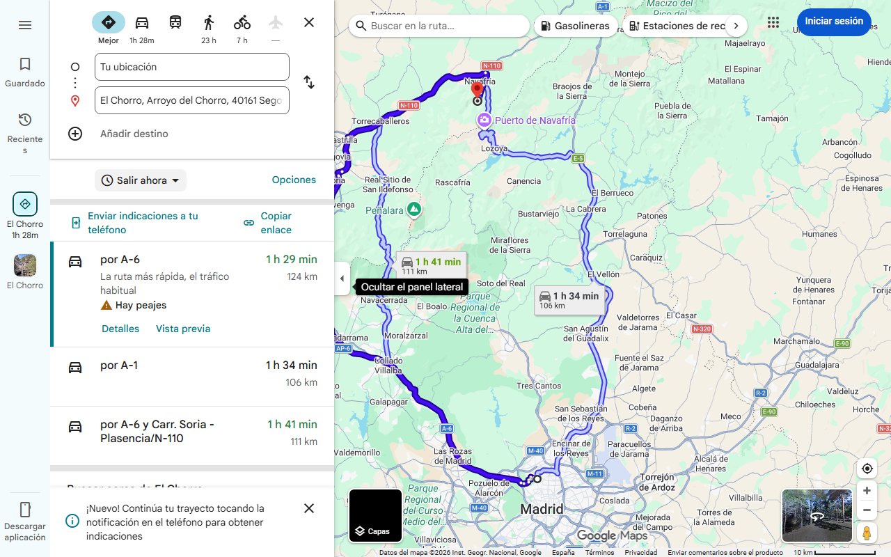 Mapa de Ruta al Chorro de Navafría: cascadas y bosques en uno de los paisajes más bonitos de la sierra de Guadarrama