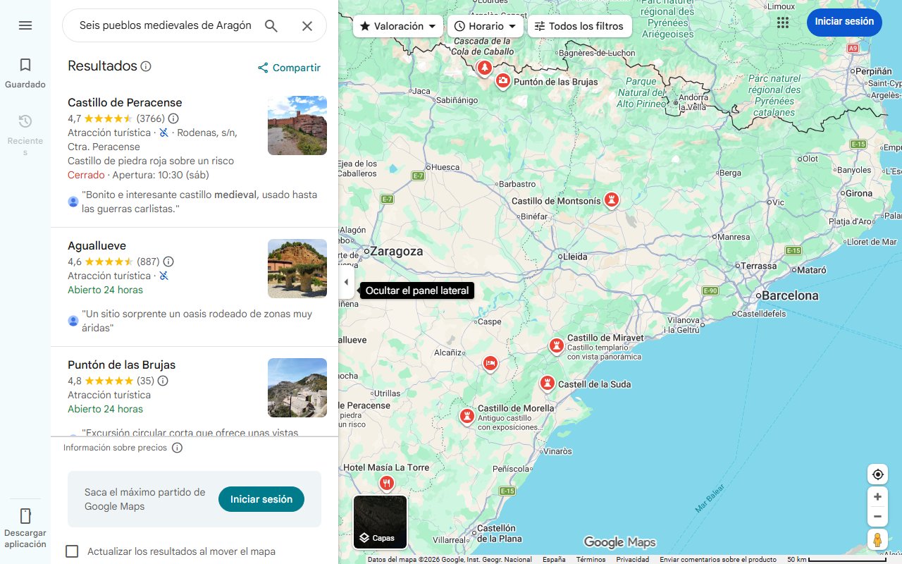 Mapa de Seis pueblos medievales de Aragón ideales para una escapada en 2025: de los más bonitos de España