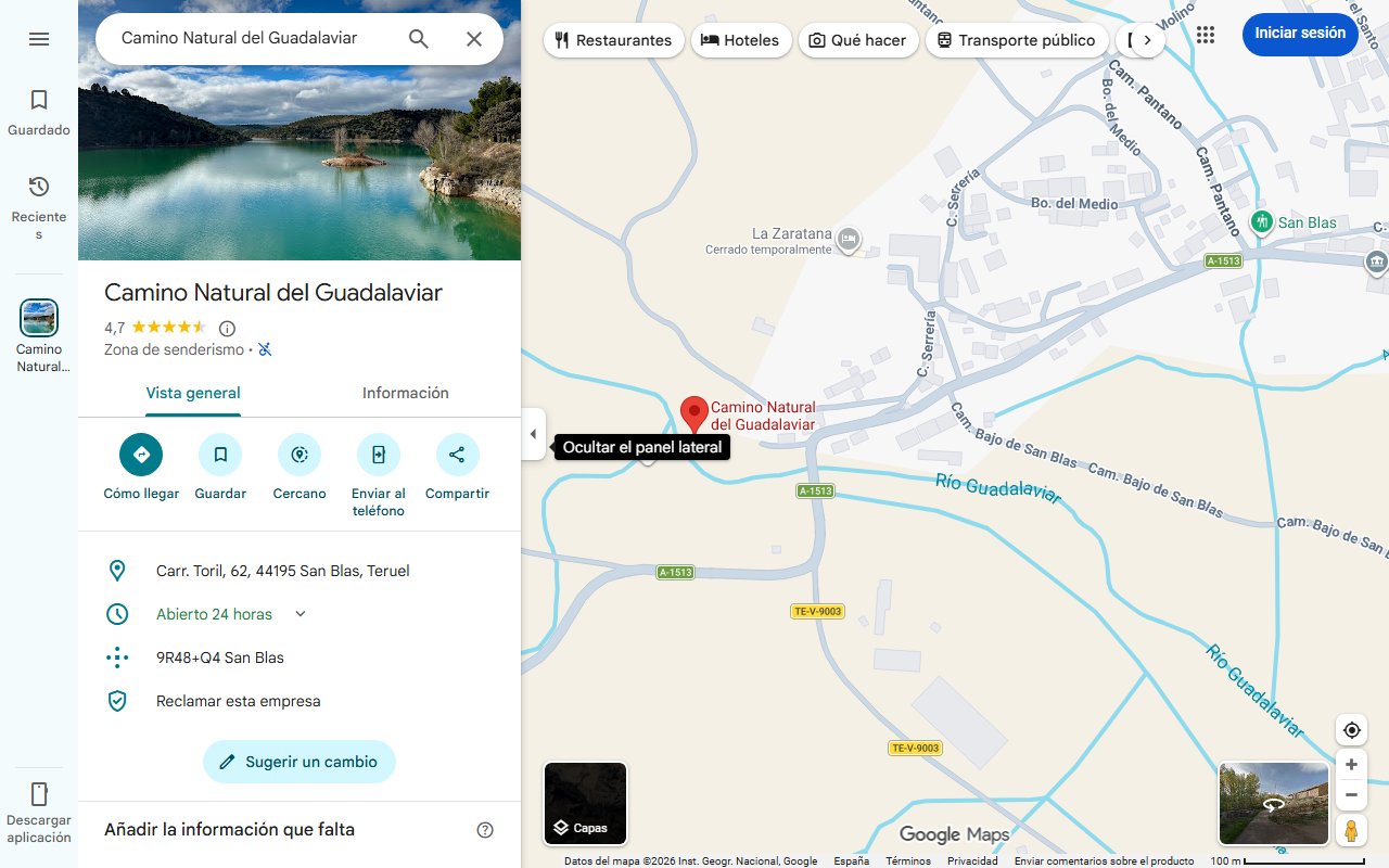 Mapa de Si te gustan las pozas, nada como esta ruta entre aguas turquesas que se esconde en uno de los pueblos más bonitos de Teruel