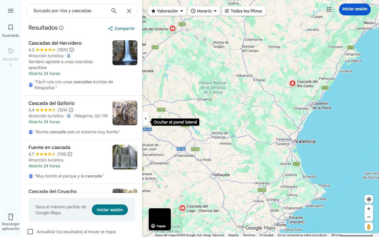 Mapa de Surcado por ríos y cascadas: el precioso pueblo escalonado con calles laberínticas