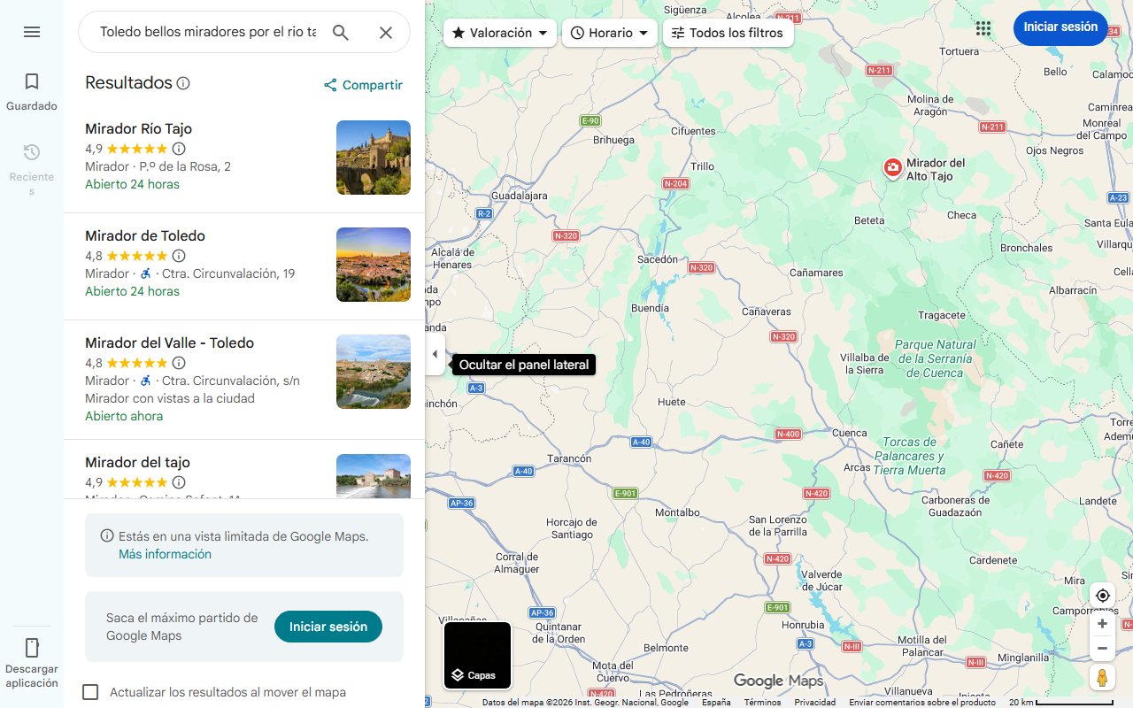 Mapa de Toledo bellos miradores por el rio tajo 96068163