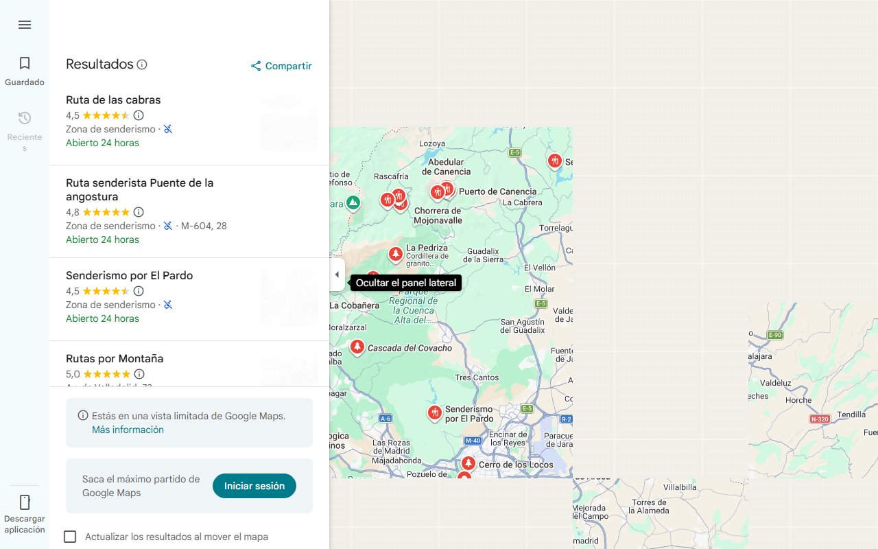 Mapa de Top 3 mejores rutas por la Sierra de Madrid ahora que llega el calor de verano
