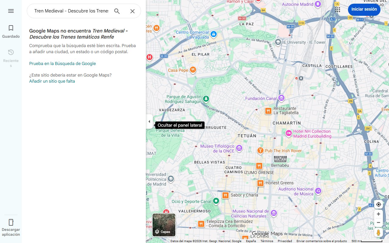Mapa de Tren Medieval - Descubre los Trenes temáticos Renfe