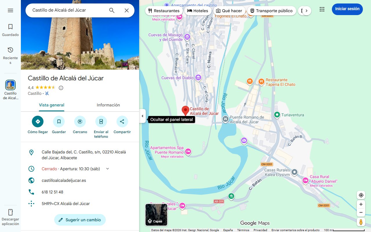 Mapa de Tren turístico a Alcalá del Júcar: una escapada mágica en sólo dos fechas