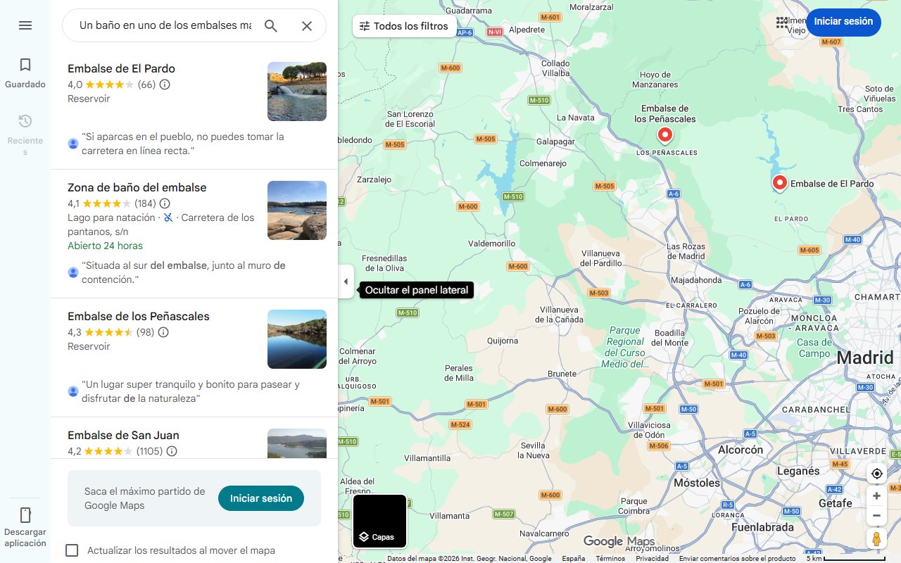 Mapa de Un baño en uno de los embalses más antiguos del país