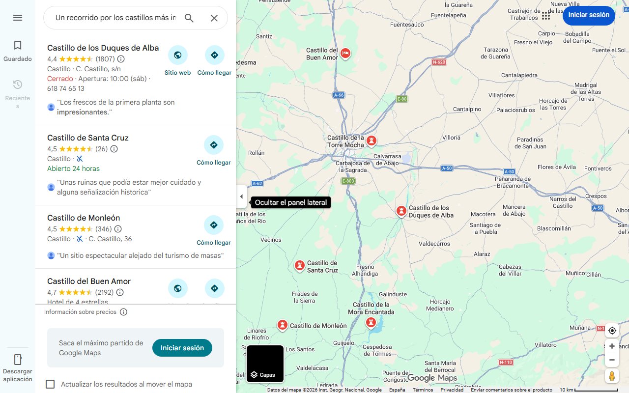 Mapa de Un recorrido por los castillos más impresionantes de Salamanca: de la fortaleza del Buen Amor a una increíble cámara oscura