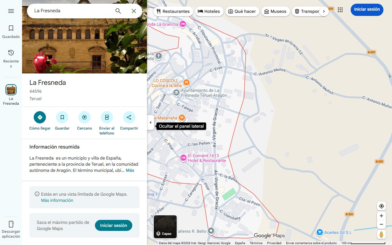 Mapa de Una escapada a La Fresneda, el secreto del Matarraña