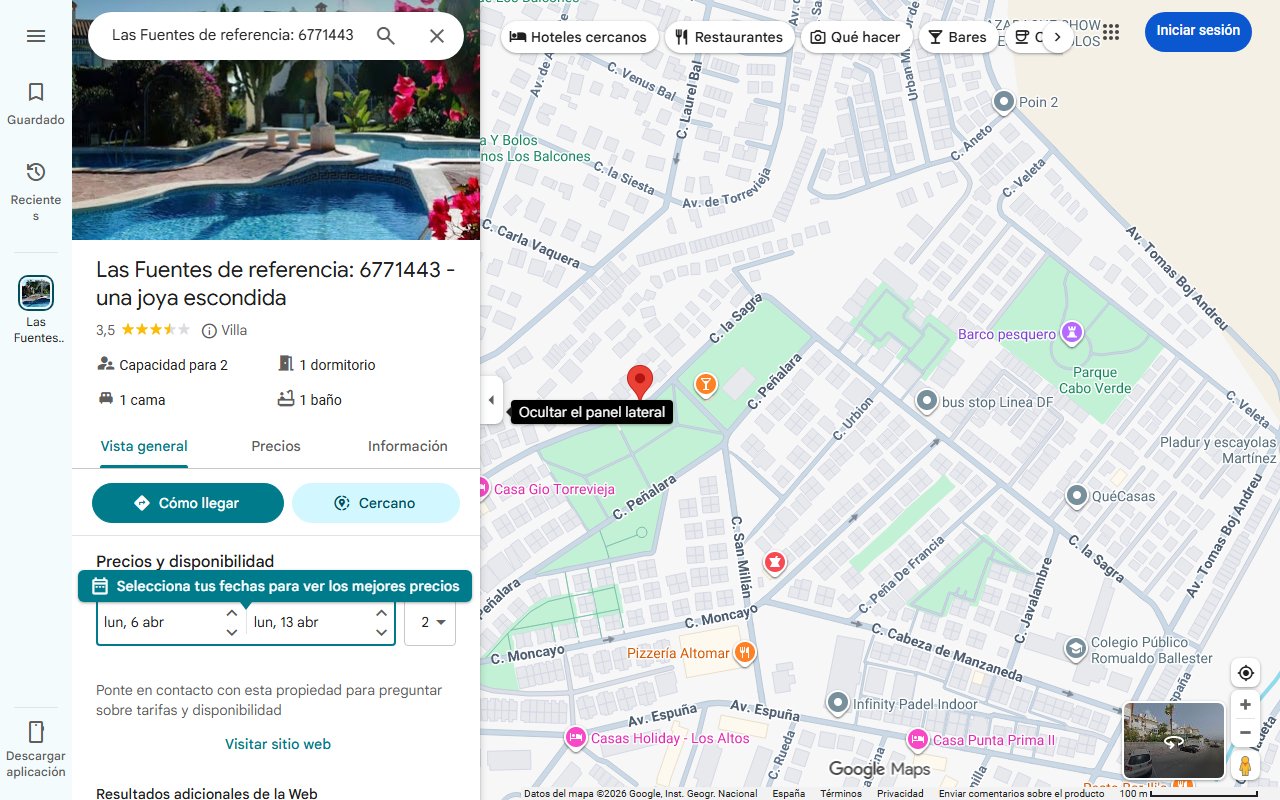 Mapa de Una joya escondida en la Costa Blanca: un pequeño pueblo con calas secretas y casas blancas junto al mar
