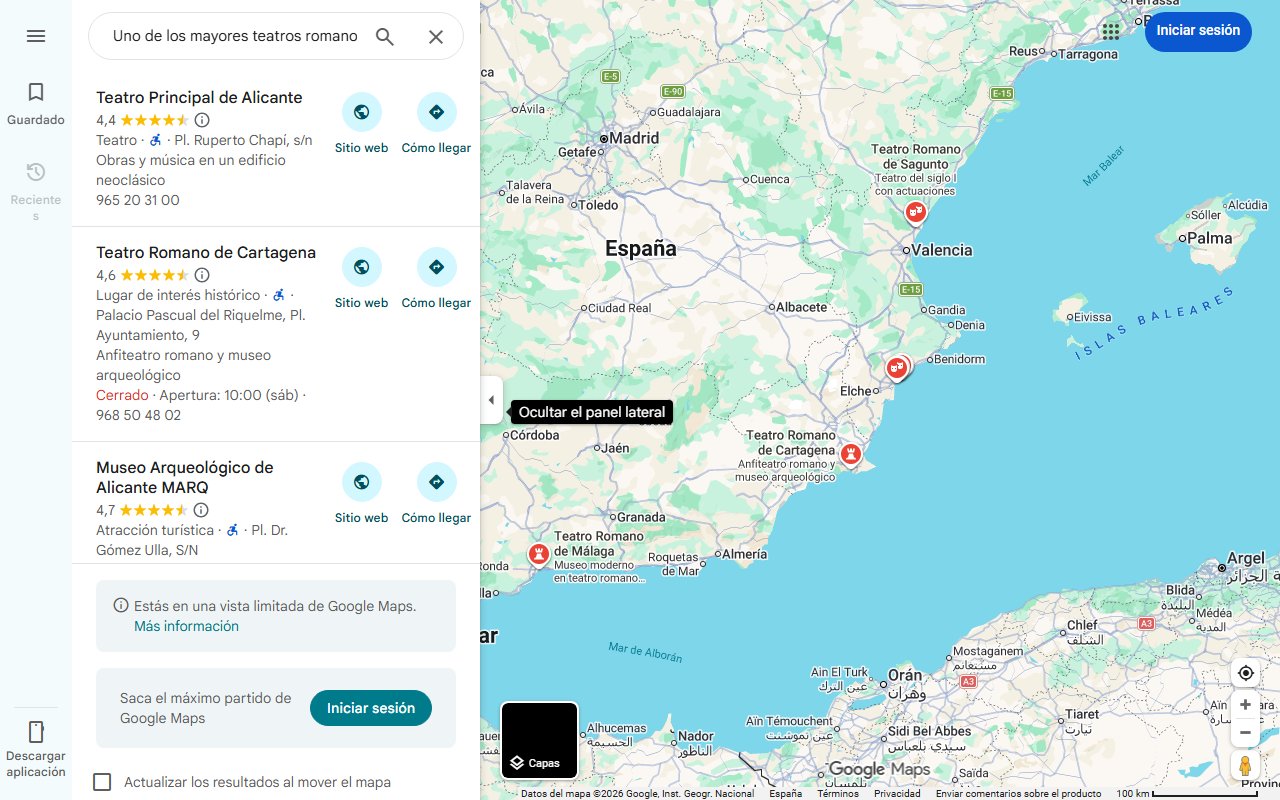 Mapa de Uno de los mayores teatros romanos de España está cerca de Alicante y es una joya: 
