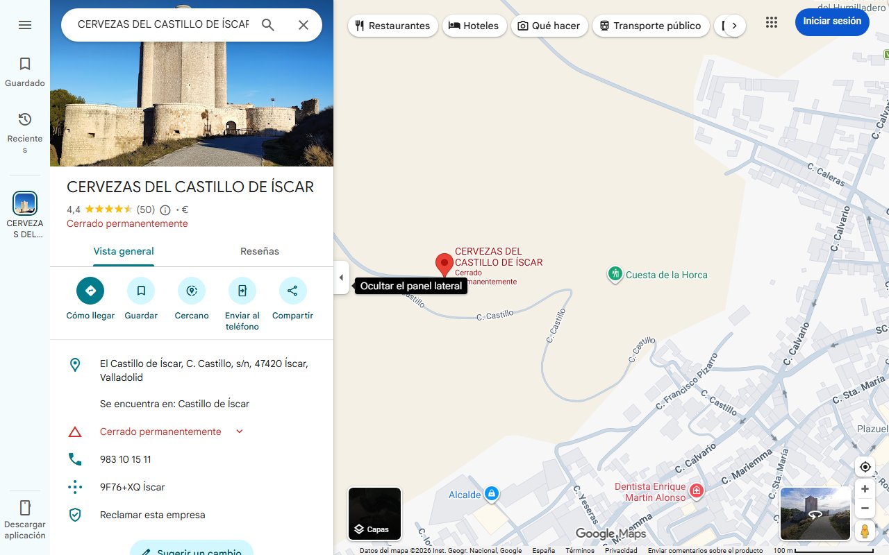 Mapa de Íscar, el pueblo de Valladolid que tiene una fortaleza medieval pentagonal y fabricaba una cerveza legendaria